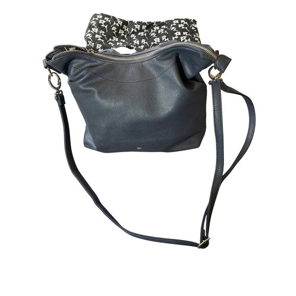 Jenna Kator Purse bag Navy Blue Pebbled Vegan Leather & Matching Wallet - Picture 3 of 16